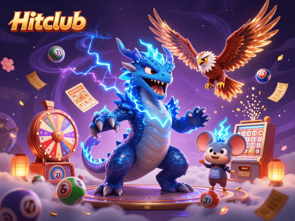 Experience the excitement of Hitclub with vibrant gaming elements and dynamic characters.