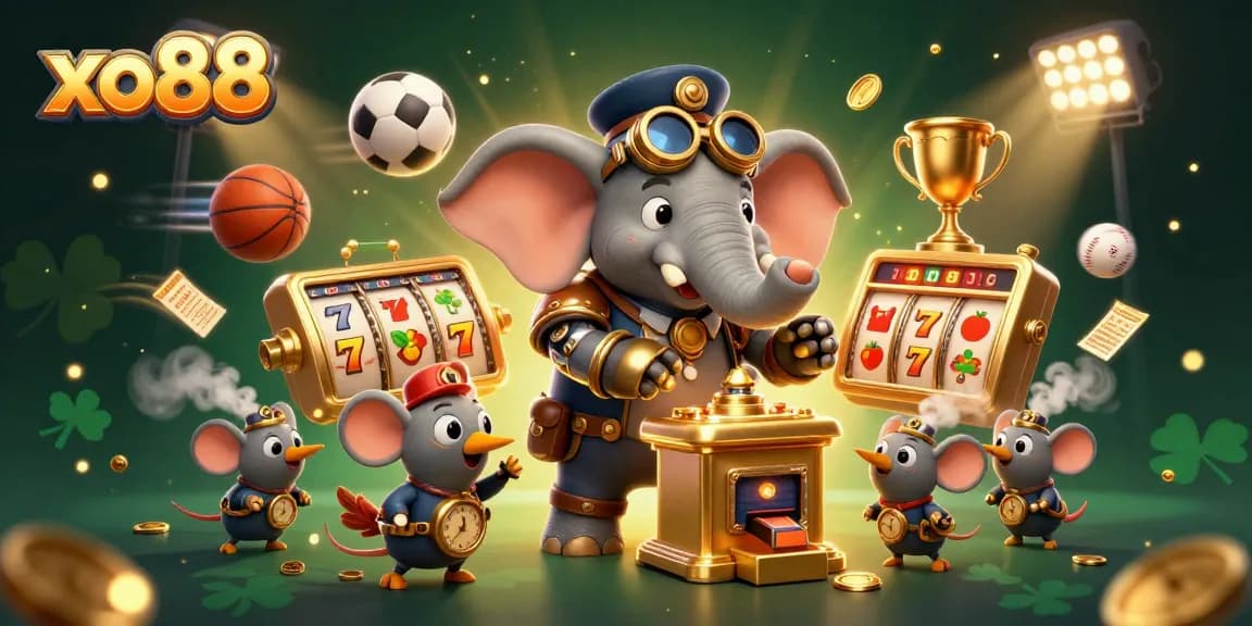 Experience thrilling play at xo88 with a steampunk elephant at your winning slot machine.