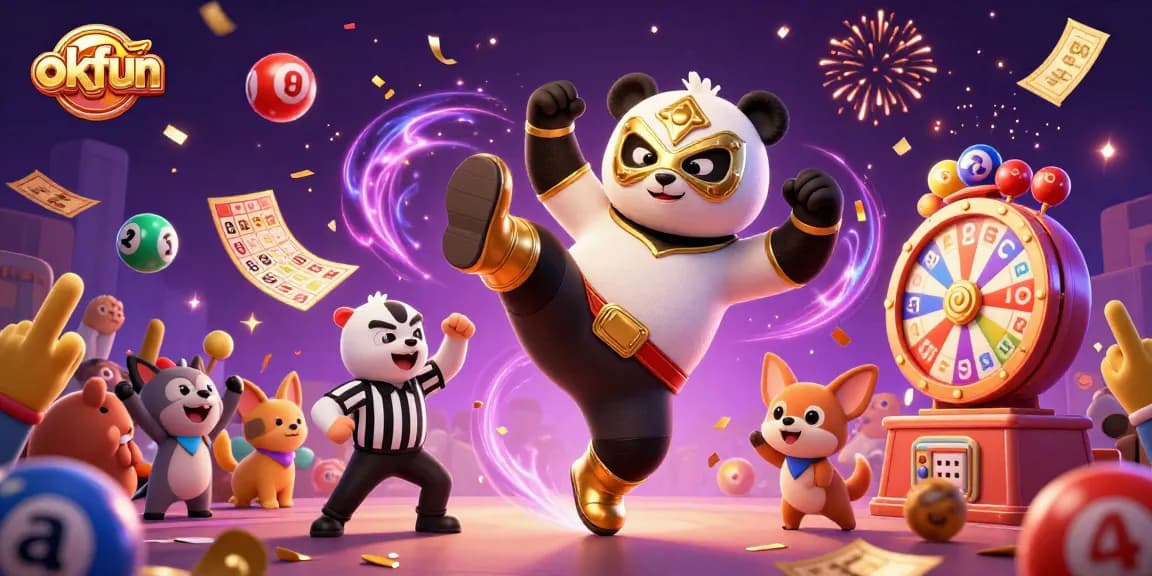 Engage in thrilling action at okfun with a lively scene of gaming excitement, casino vibes.