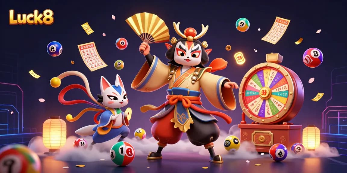 Engage in thrilling lotteries and bingo at Luck8 with vibrant number balls and winning tickets.