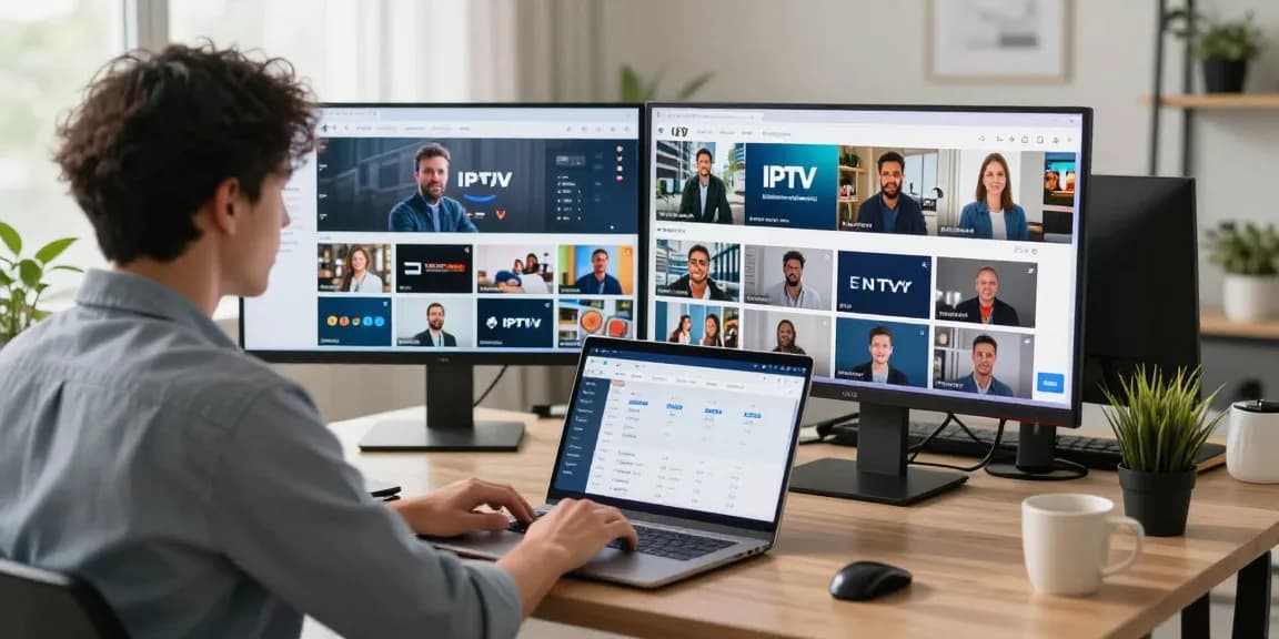 IPTV UK: Trusted IPTV reseller managing subscriptions at a local business.
