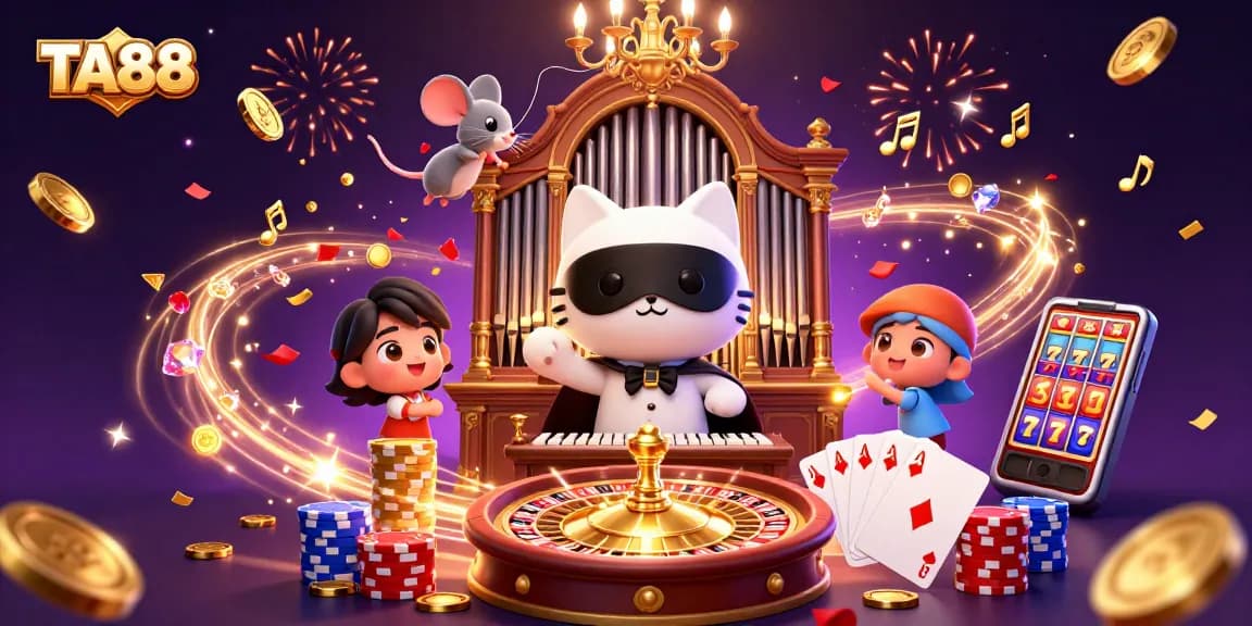 TA88 captivates players with stunning casino visuals featuring a phantom cat and mouse acrobat.