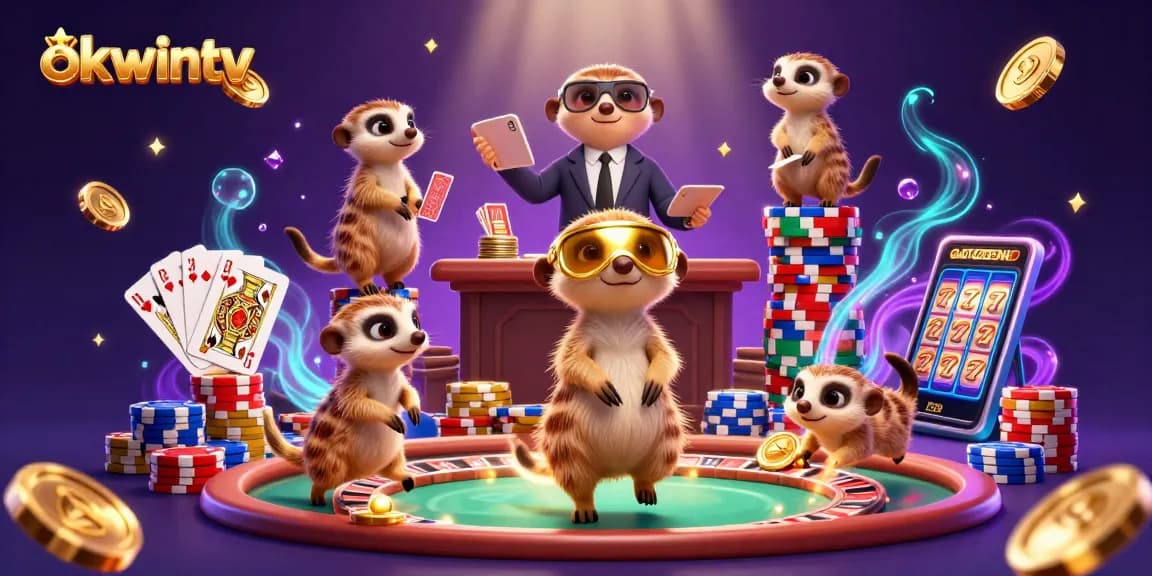 Experience the excitement of okwintv with meerkats running a vibrant casino operation.