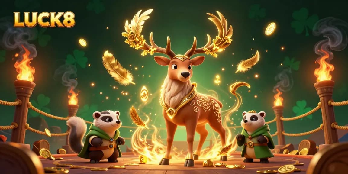 Experience thrilling gameplay at LUCK8 with a vibrant casino-themed illustration showcasing magical elements.