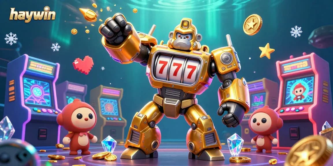 haywin delivers a thrilling gaming experience with a dynamic golden gorilla mech, thrilling game elements, and interactive energy.