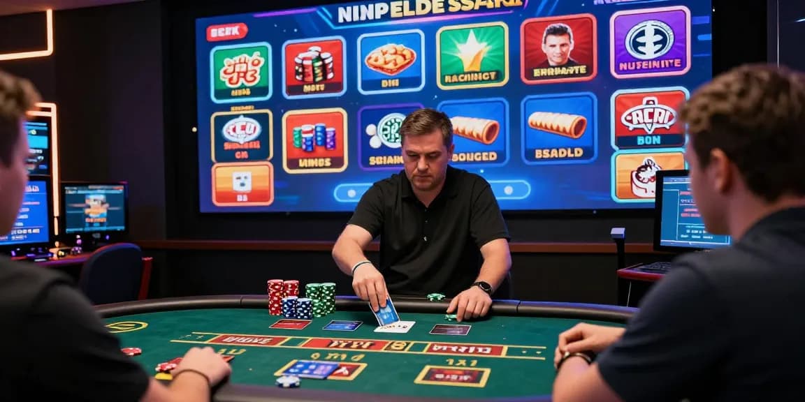 Exciting gaming action at credit card casinos with vibrant graphics and dealer interaction.