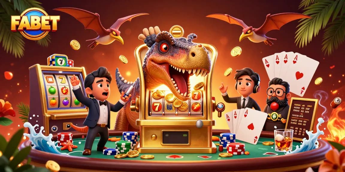 FABET casino experience highlights pachycephalosaurus winning jackpot while capturing coins