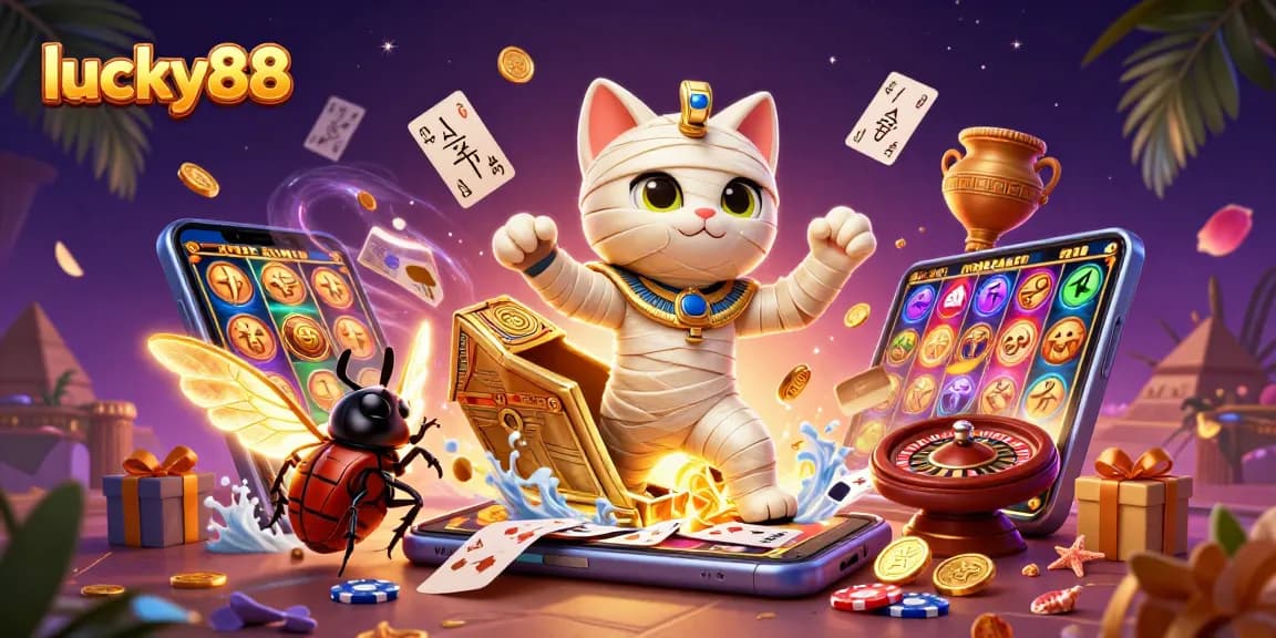 Experience thrilling jackpots with lucky88 and vibrant 3D casino elements in a dynamic gaming scene.
