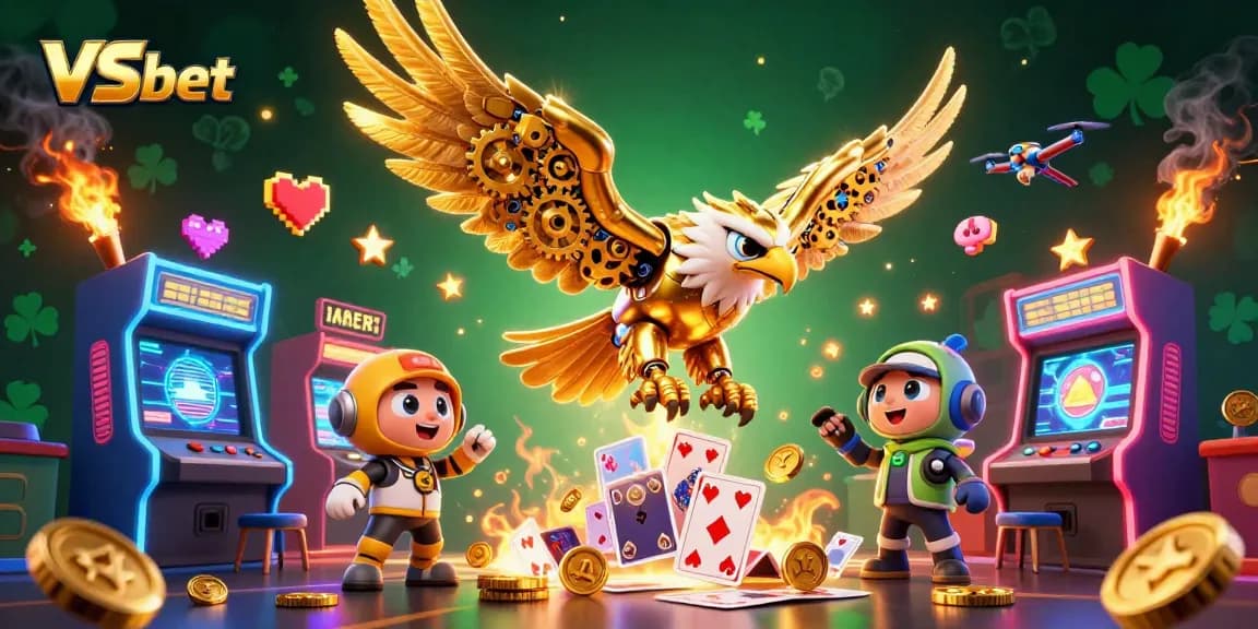 Win big at VSbet with vibrant arcade elements and stunning casino-themed characters.