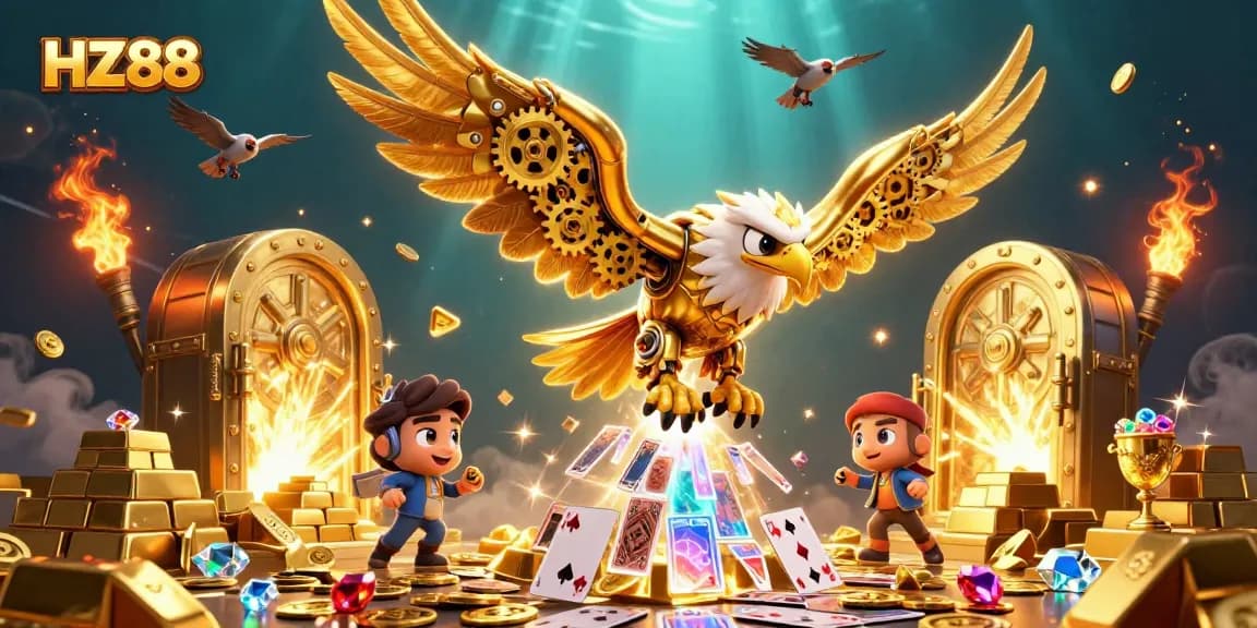 Engage with HZ88 in an immersive gambling world filled with treasure, cards, and excitement.