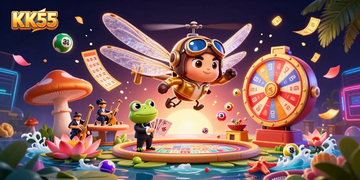 Experience the excitement at KK55 with vibrant casino action featuring the dragonfly pilot and lively games.