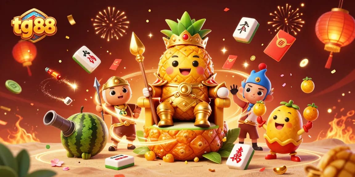 Engage in thrilling gameplay at tg 88, featuring our golden pineapple king and fantastic casino elements!
