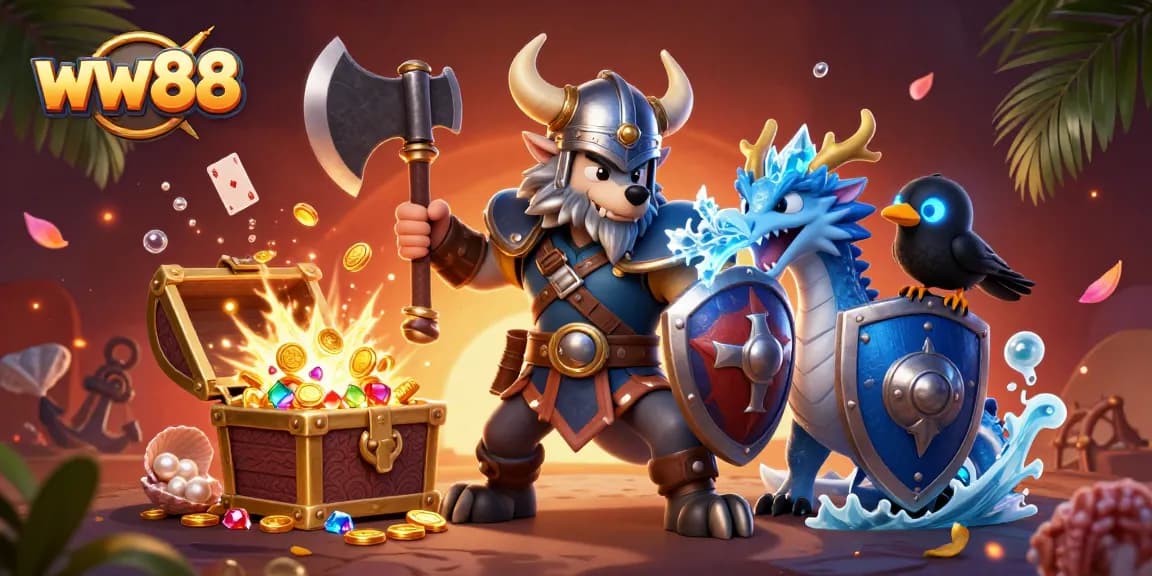 Engage in thrilling gameplay at ww88 with dynamic dragon and warrior competition surrounded by treasure!