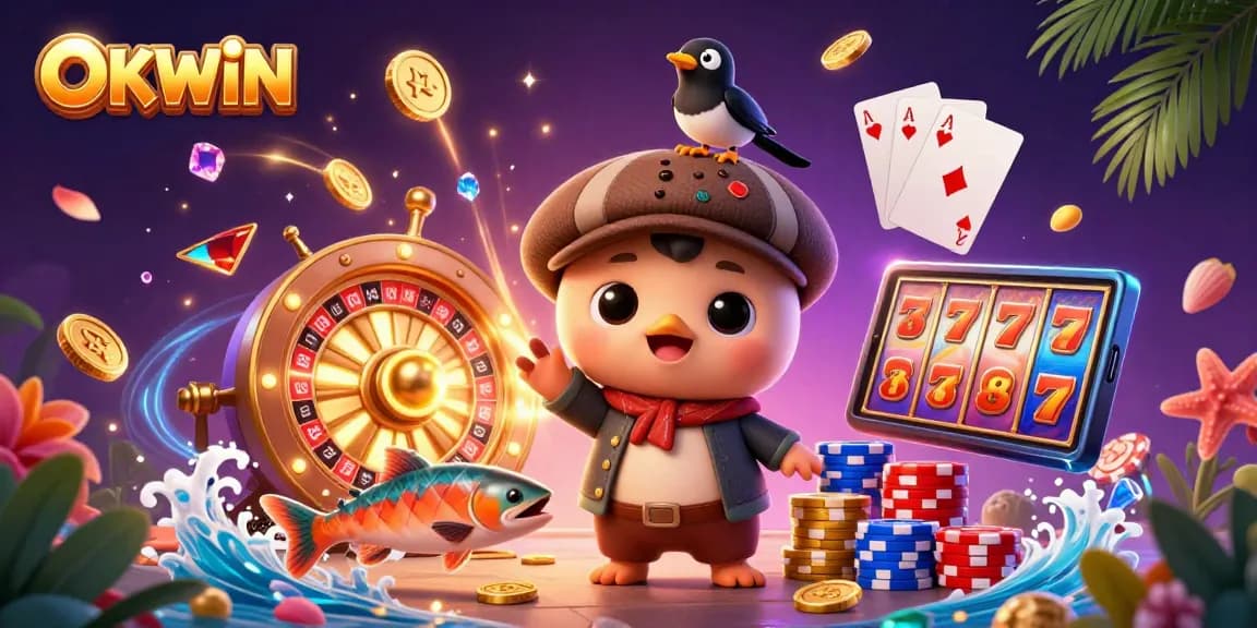 Spin the wheel and win at OKWIN with vibrant casino action and lively characters.