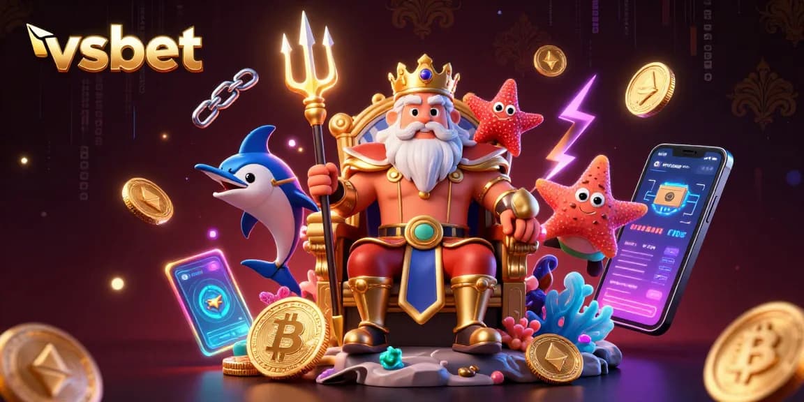 Join the action at vsbet with Neptune and gaming elements, exploring a vibrant casino world.