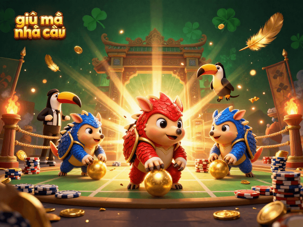 Experience giải mã nhà cái in action with vibrant pangolins and poker chips.