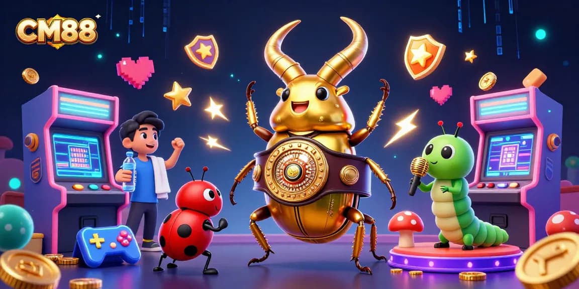 Experience excitement with CM88 casino elements in a vibrant, action-packed 3D scene.
