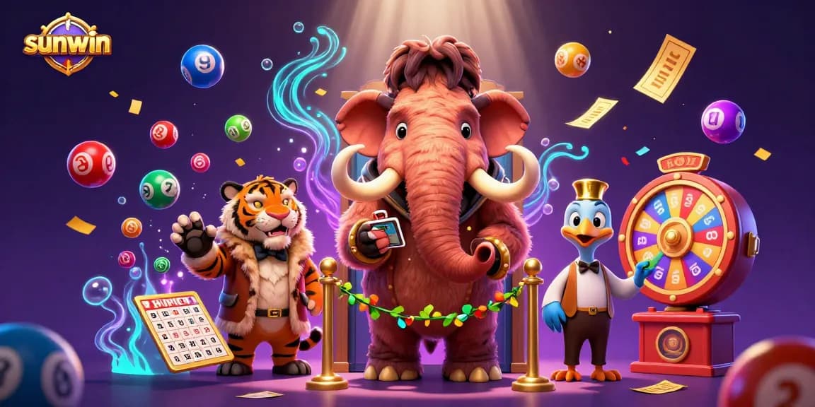 Experience sunwin's vibrant casino scene featuring lively characters and dynamic game elements.