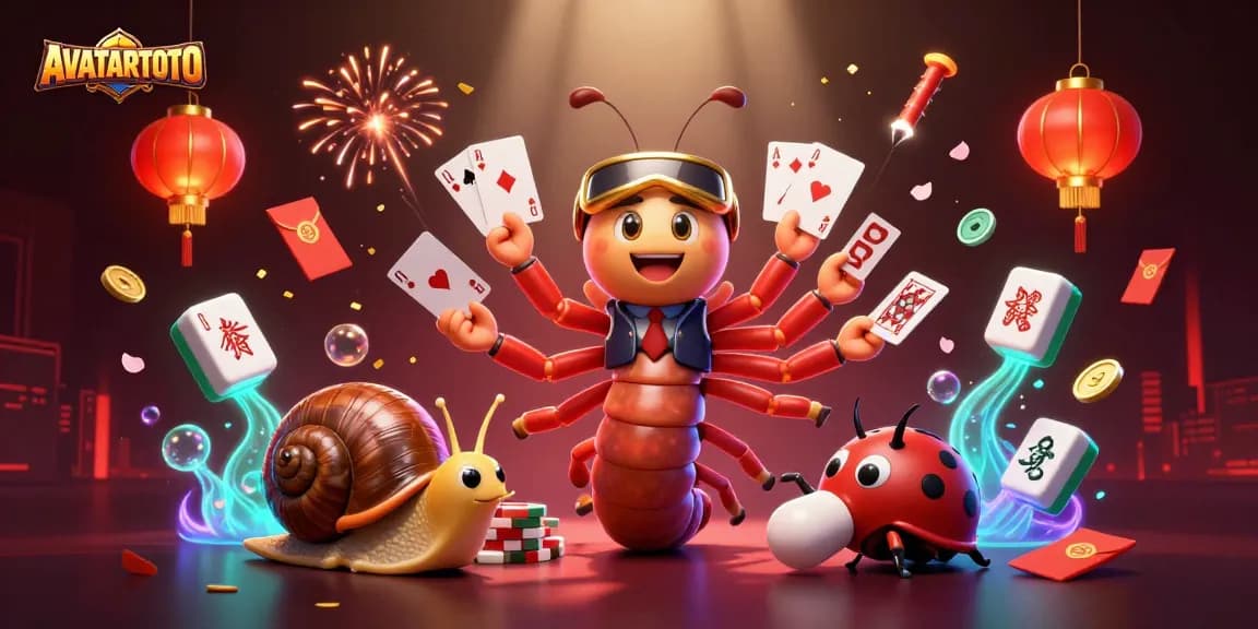 Join the AVATARTOTO gaming excitement with a whimsical illustration of characters in a vibrant casino scene.