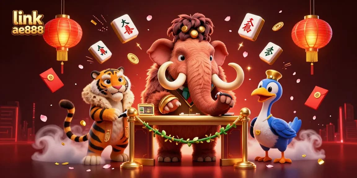 Join the excitement at link ae888 with 3D bouncer and VIP guest in an animated casino scene.