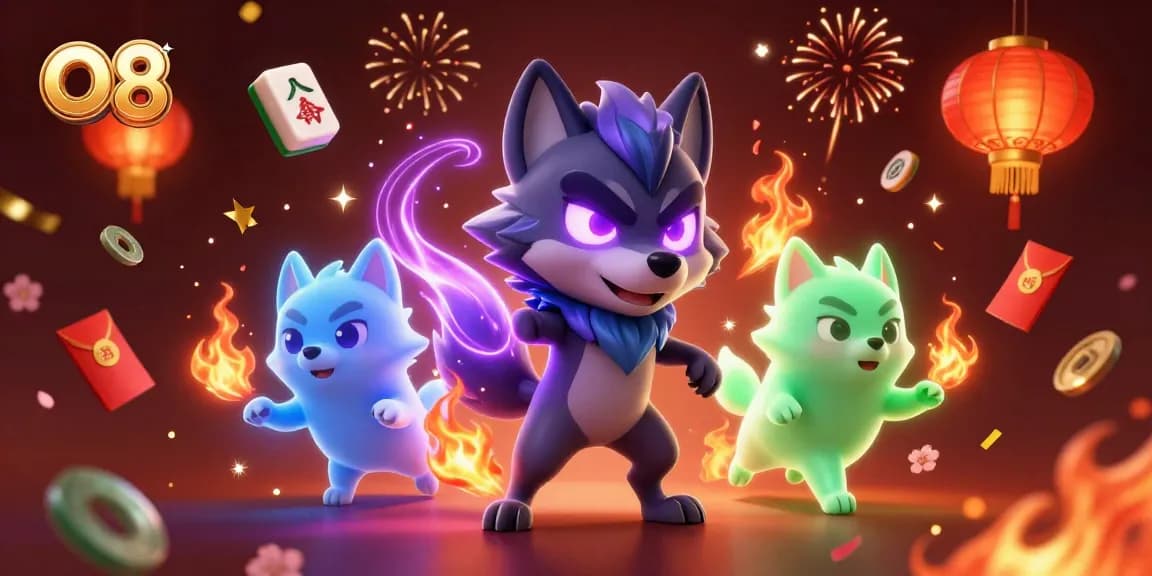 O8 reveals thrilling gaming fun with spectral wolf leaders and festive casino elements.