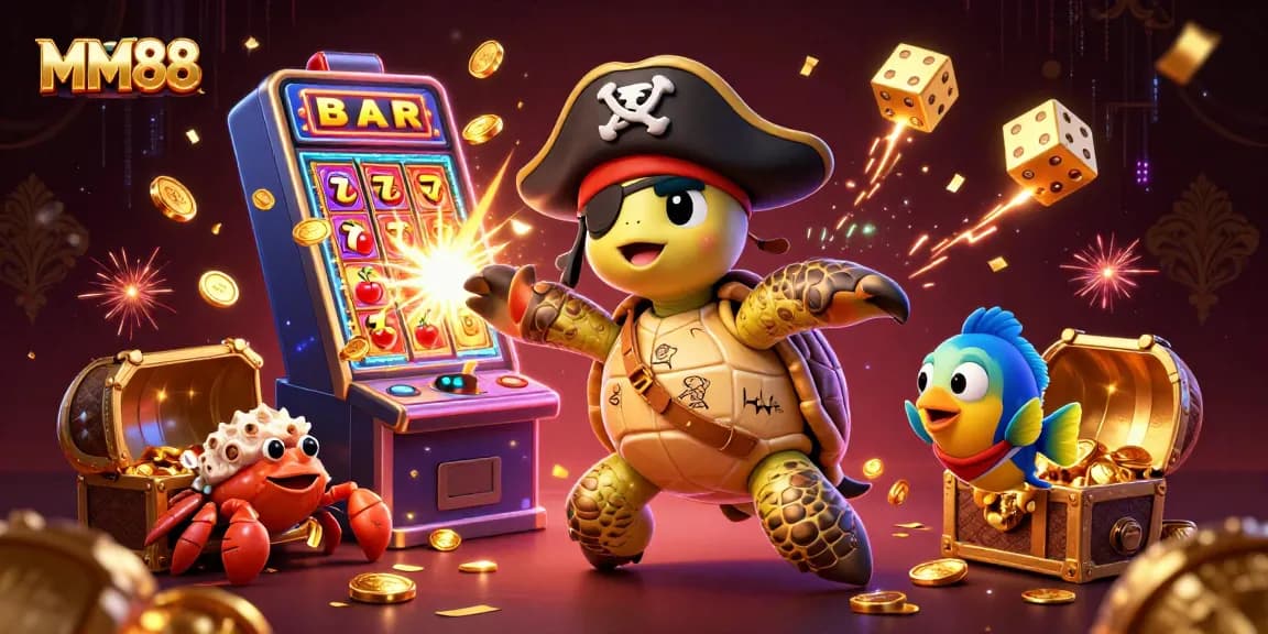 Experience thrilling gaming with MM88 in a vibrant underwater casino world featuring pirates and treasures.