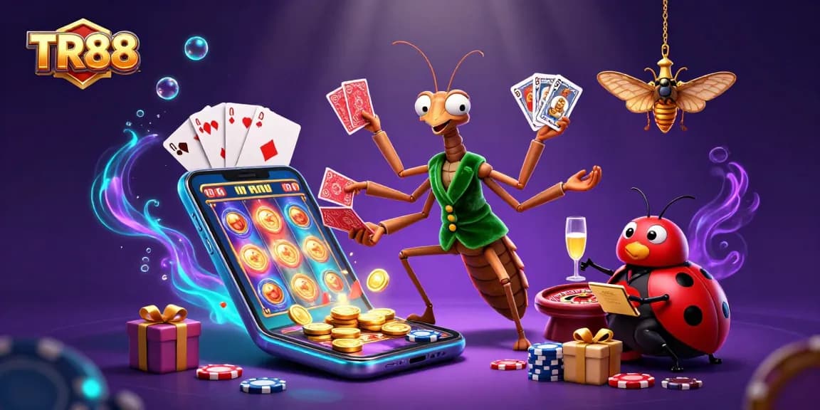 Experience TR88 as the mantis dealer and bug boss bring casino excitement alive in a vibrant setting.