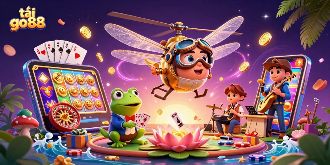 Experience the excitement of tải go88 with our vibrant 3D illustration showcasing casino fun and games.
