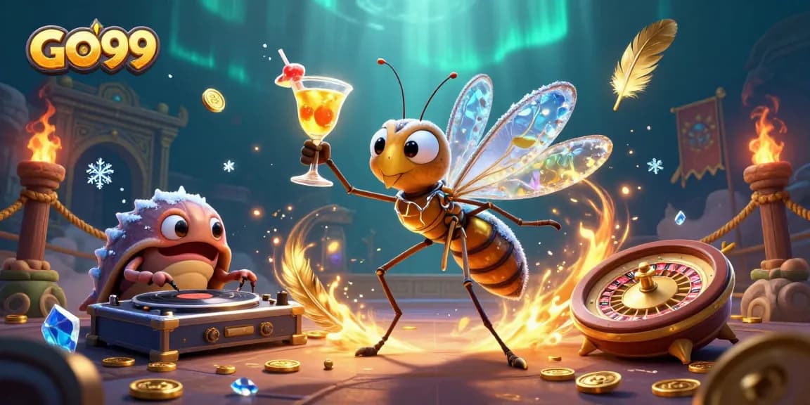 Experience exciting gameplay at GO99 with a lively casino mascot and engaging elements.