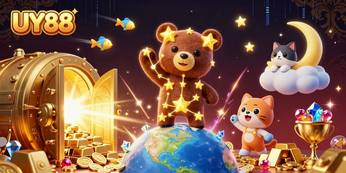Experience the thrilling adventures at UY88 with golden treasures and captivating cosmic elements.