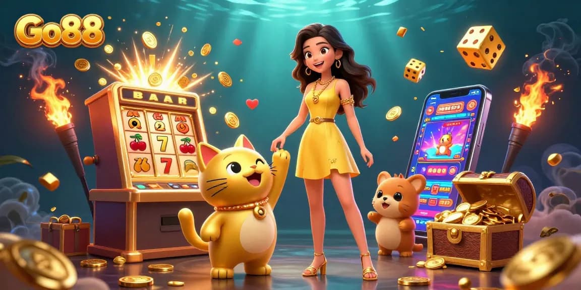 Win big with Go88's exciting casino games in a vibrant, interactive scene.