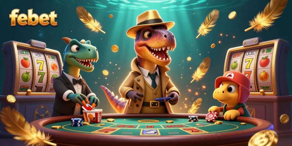 Experience thrilling blackjack at febet with a cartoon velociraptor counter and stegosaurus pit boss.