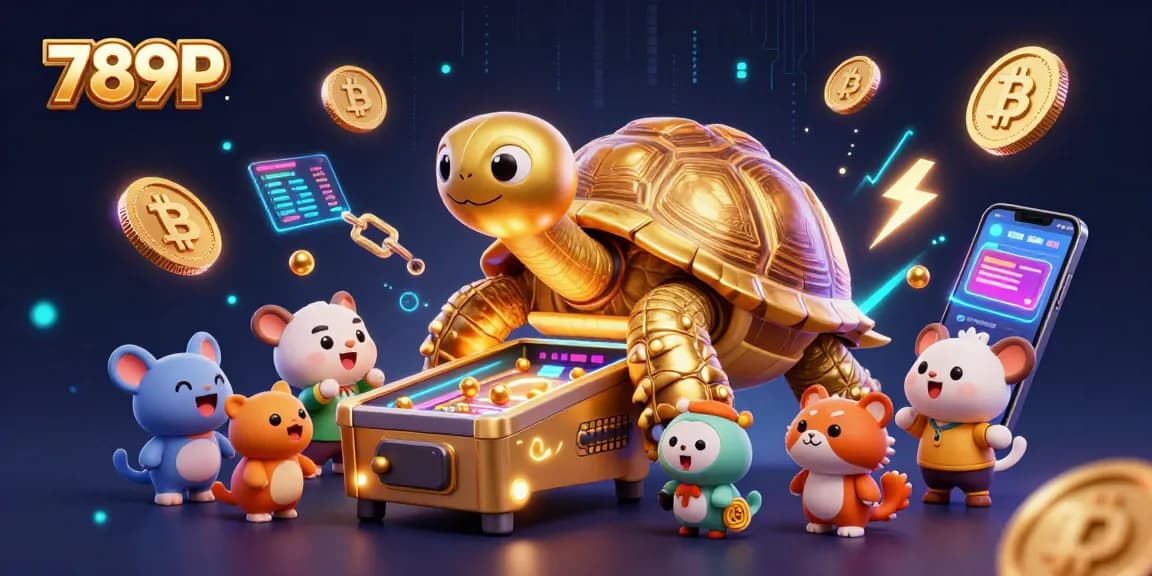 Engage with exciting casino games at 789P featuring vibrant animated characters and crypto elements.