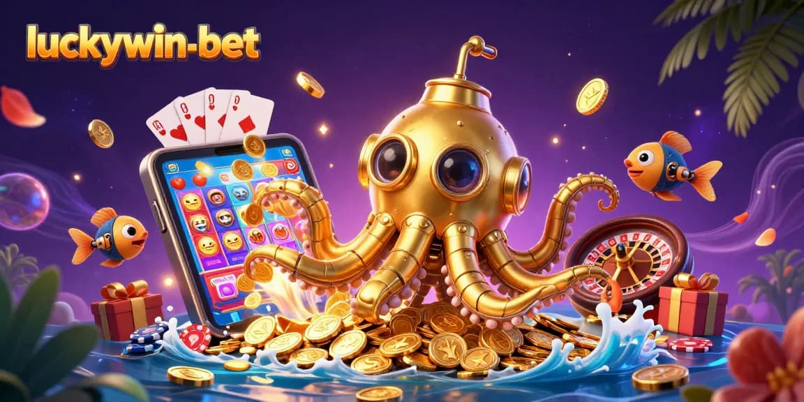 Spin to win with luckywin-bet in an ocean of golden coins and exciting casino games.