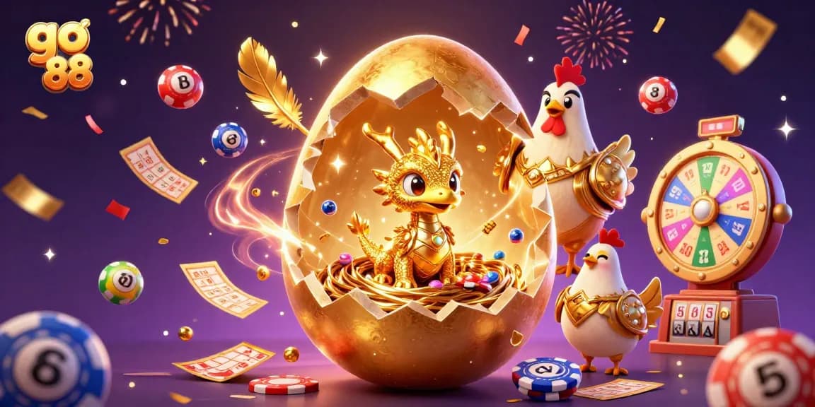 Experience the thrill of go 88 with a golden dragon on poker chips, surrounded by vibrant casino elements.