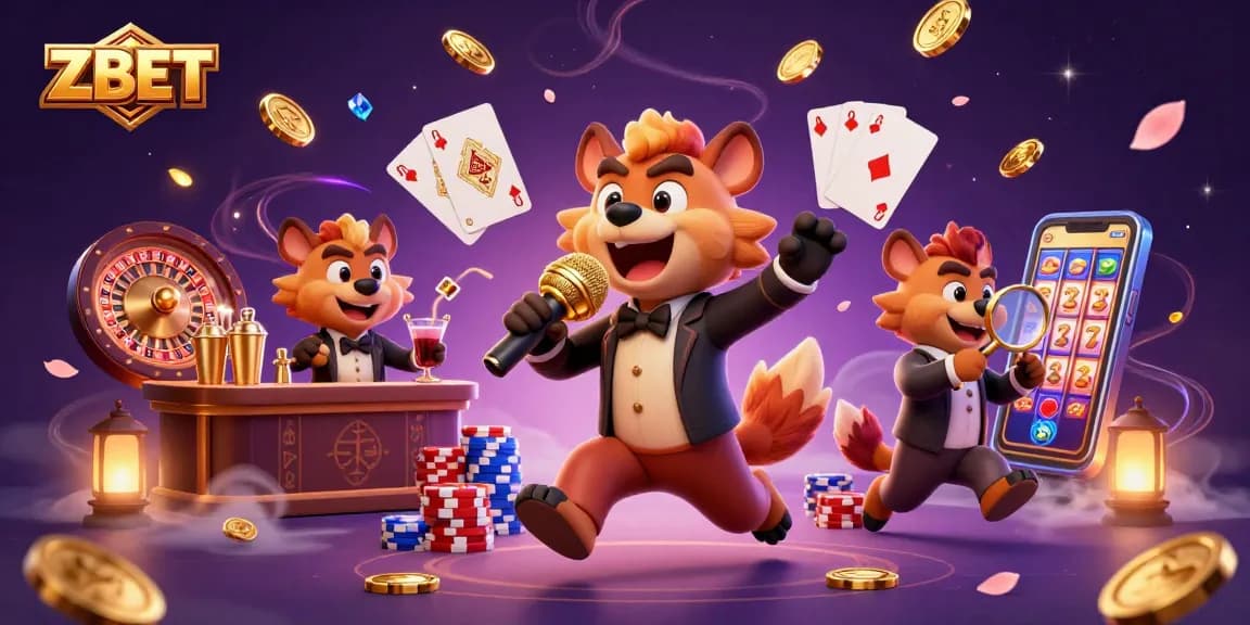 ZBET brings excitement with a fun comedy casino scene featuring hyenas in action.