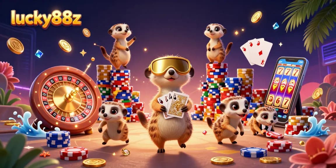 Experience winning moments with the vibrant lucky88z casino scene featuring meerkats in action.