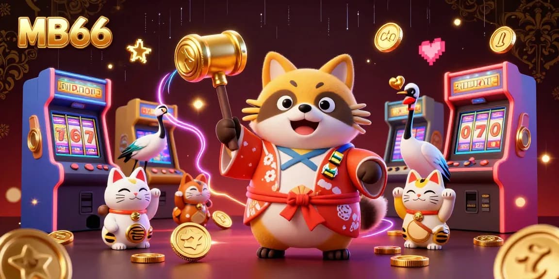 Experience thrilling gameplay with MB66's cheerful tanuki and colorful casino elements.