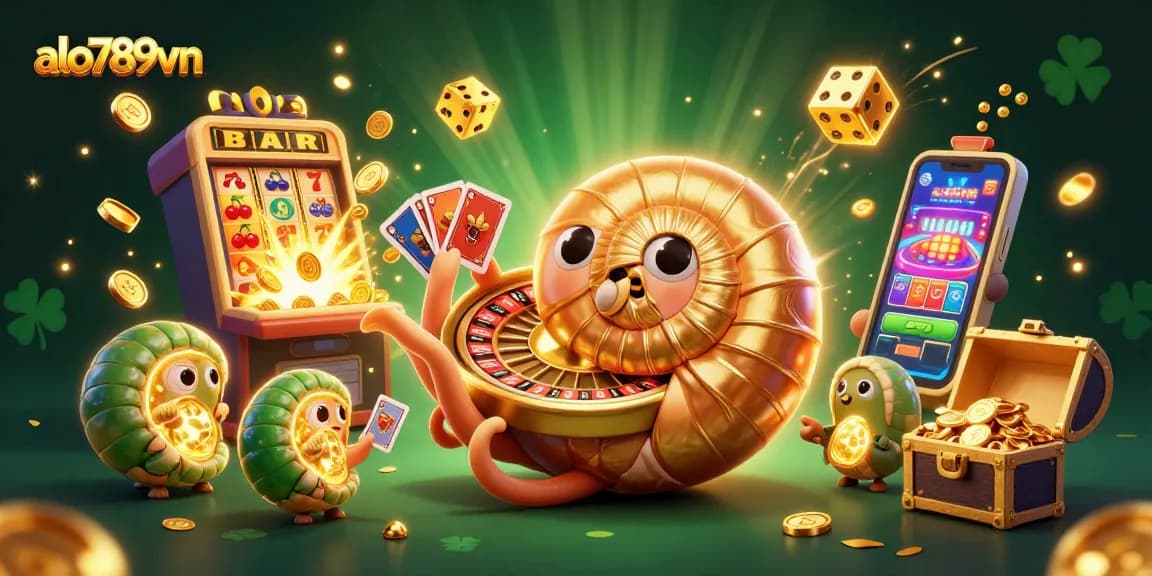 Experience the excitement ofalo789vn with this vibrant 3D illustration showcasing thrilling casino elements.