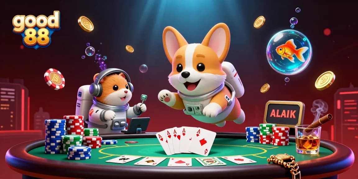 Experience the excitement of good 88 gaming with an astronaut corgi in a floating casino