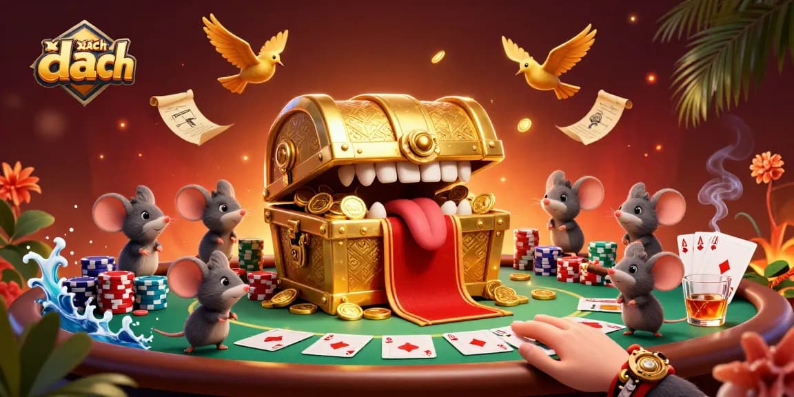 xì dách game illustration featuring dynamic poker action with thrilling details and vibrant colors.