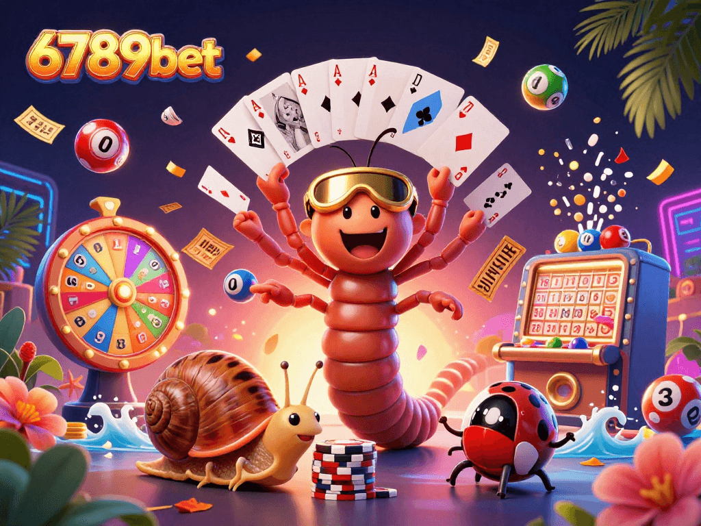 Experience thrilling casino action with 6789bet through vibrant gaming elements and characters.