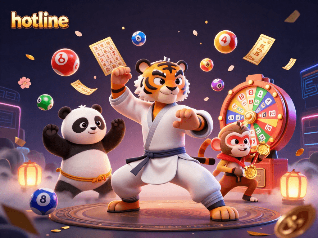 Engage in thrilling hotline action with dynamic characters amidst vibrant lottery elements
