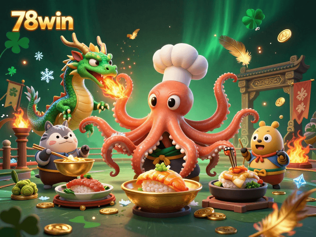 Engage in exciting gaming action at 78win with enchanting characters and vibrant casino elements.