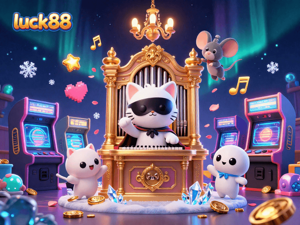 Experience fun gaming visuals at luck88 with a fantasy-themed casino illustration.