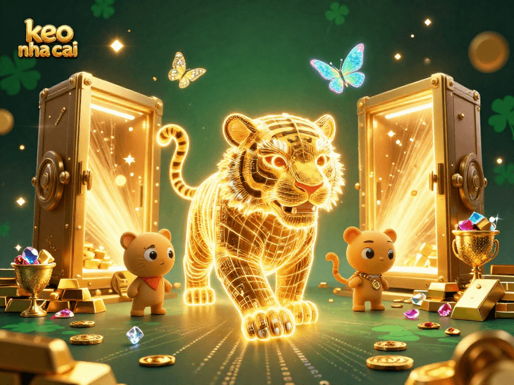 Experience exciting keo nha cai action in this ultra-detailed 3D casino scene filled with treasures.