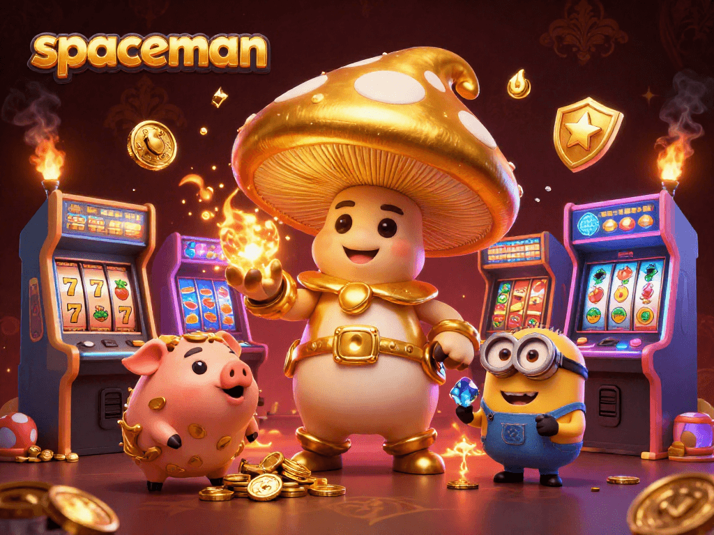 Spin to win with the spaceman wizard surrounded by glowing jackpot reels and treasures galore!
