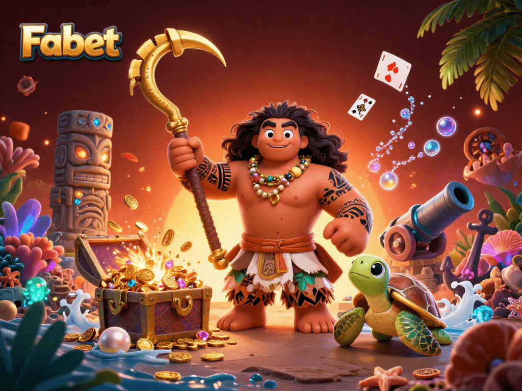 Experience thrilling wins at Fabet with our dynamic 3D casino illustration showcasing exciting gameplay.