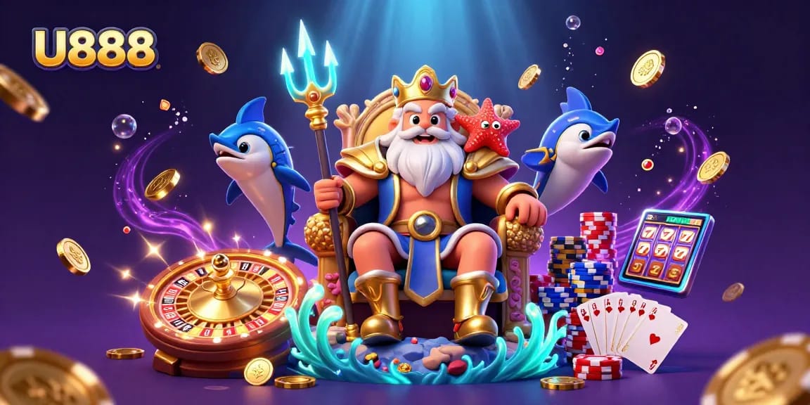 Spin and win with the U888 online casino, as Neptune rules the gaming waves