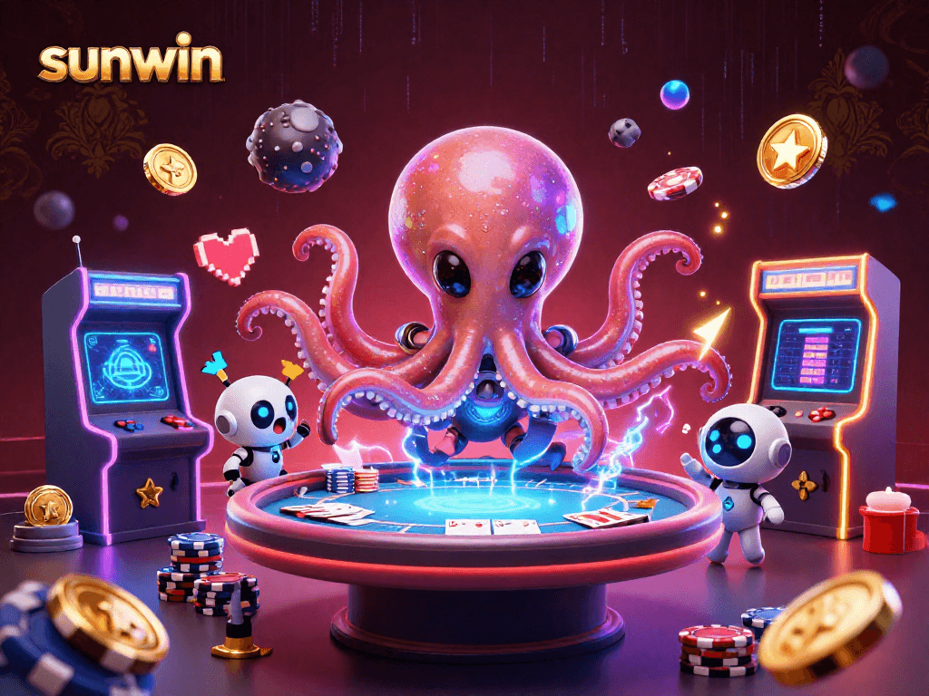 Experience thrilling poker moments with the sunwin alien octopus master at play